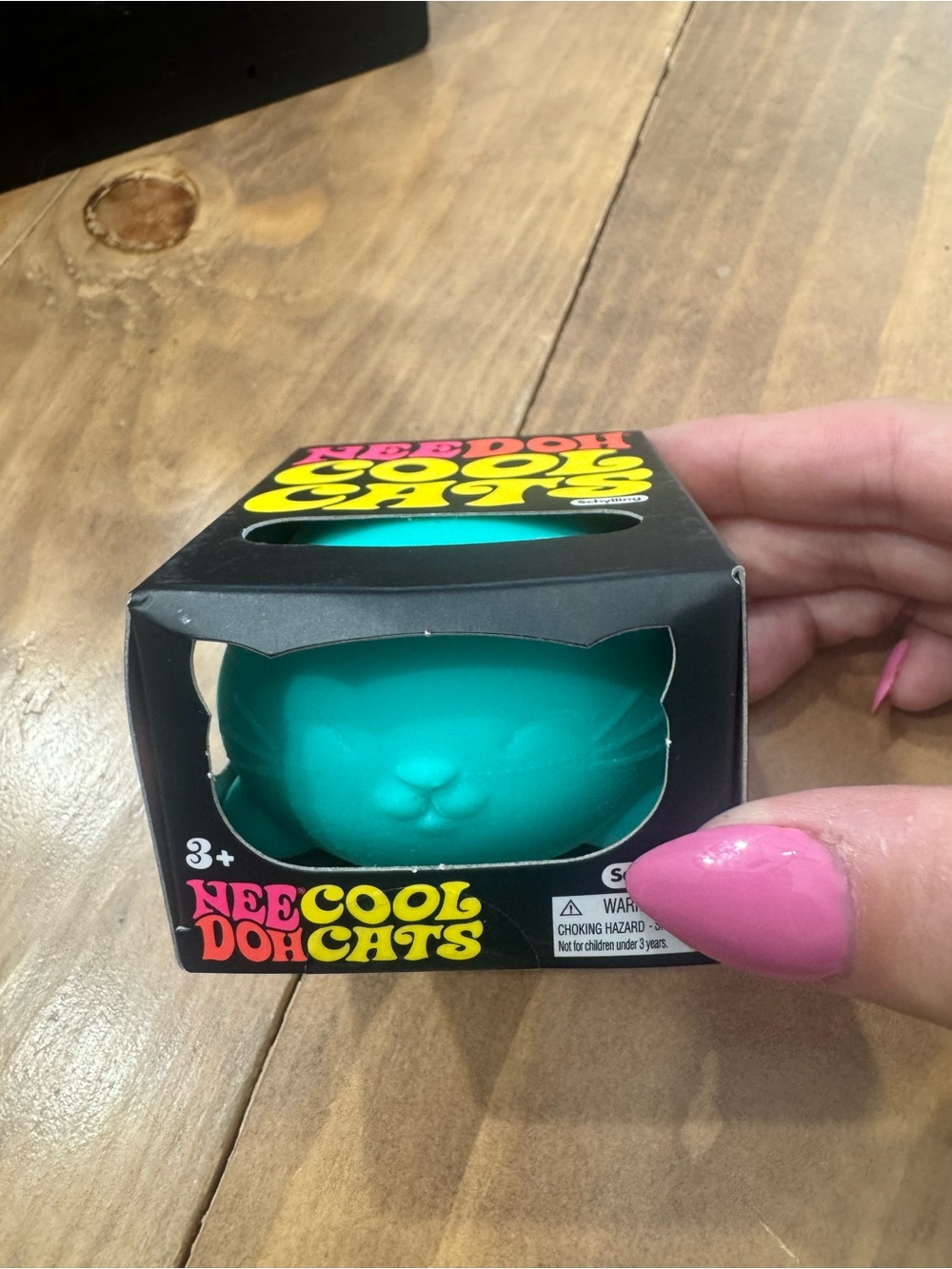 Neon Teal Cat Stress Toy -